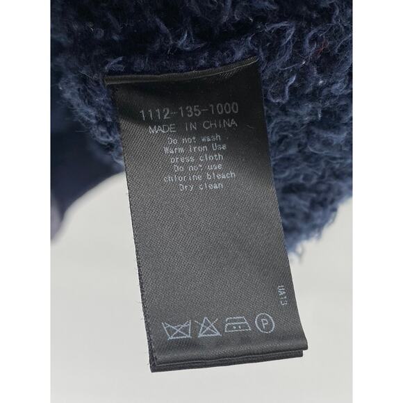 UNITED ARROWS Men's Dark Blue Heavyweight Teddy Fleece Zip-Up Jacket SZ XL - Picture 8 of 9